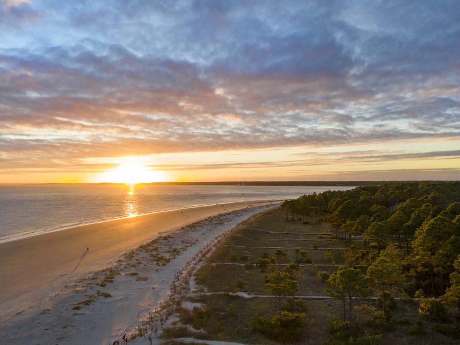 Ariel image of a beach