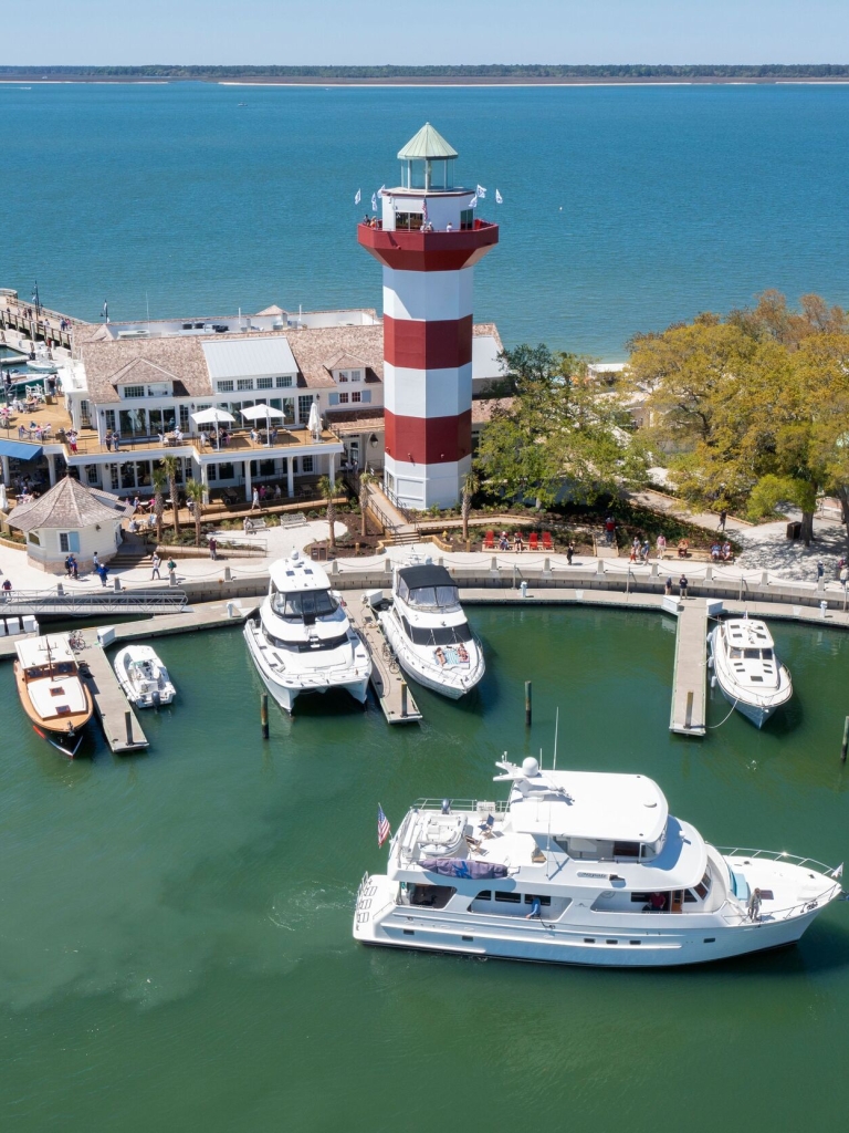 Ariel image of the Harbour Town marina 