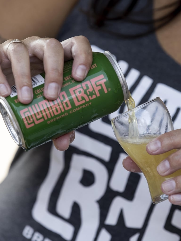 Pouring a beer