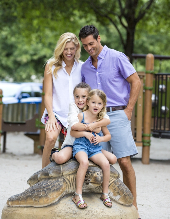 Family at a playground 