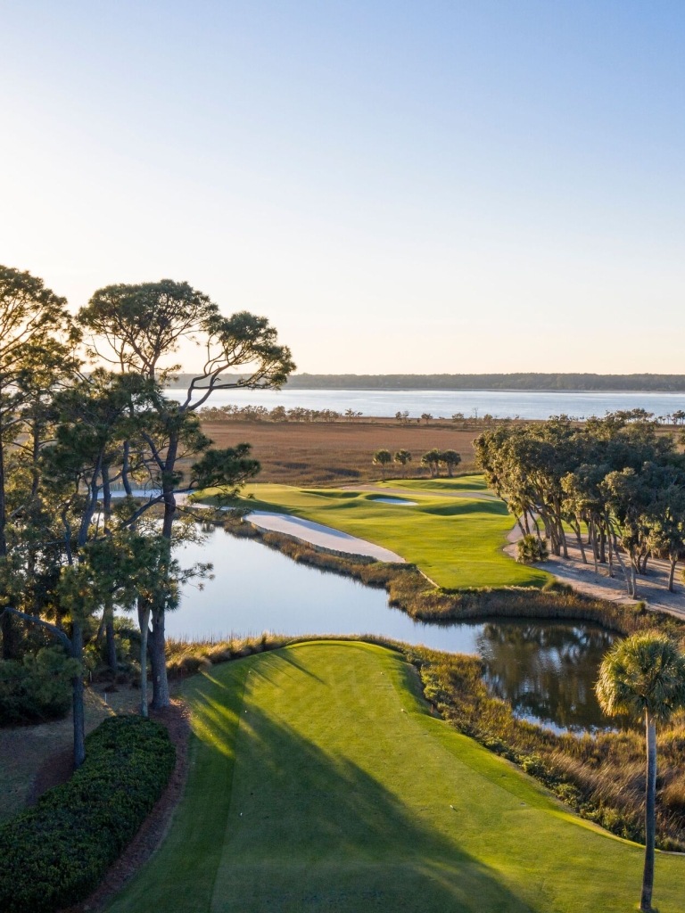 Ariel image of a golf course 