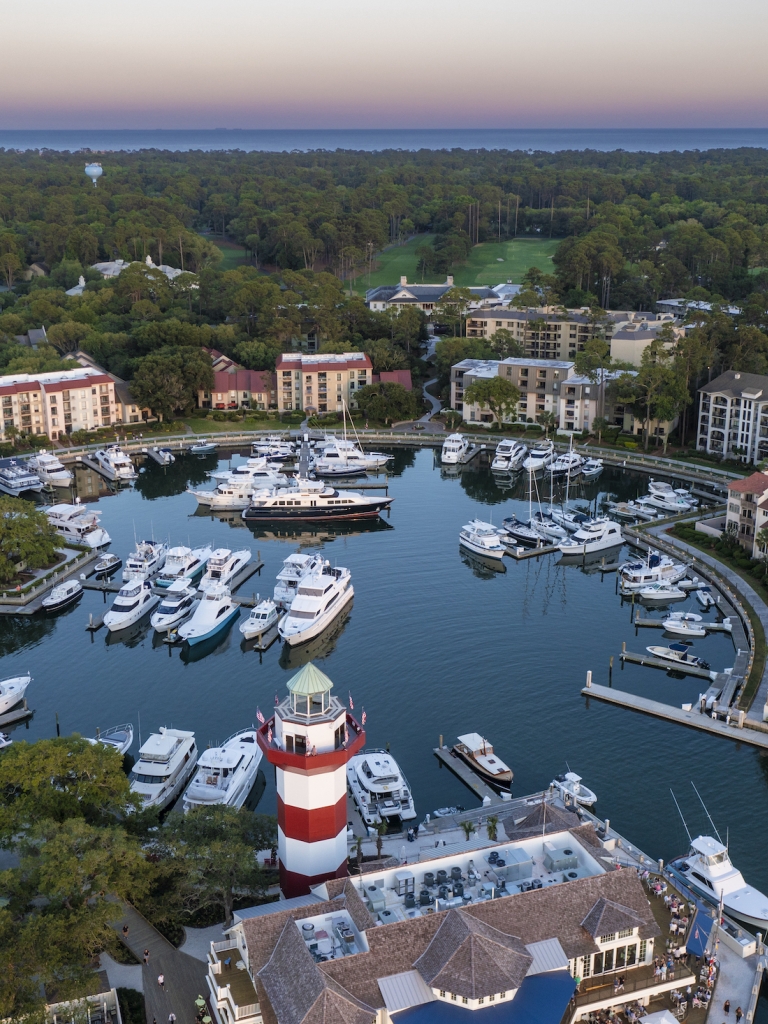 Ariel image of harbour town 