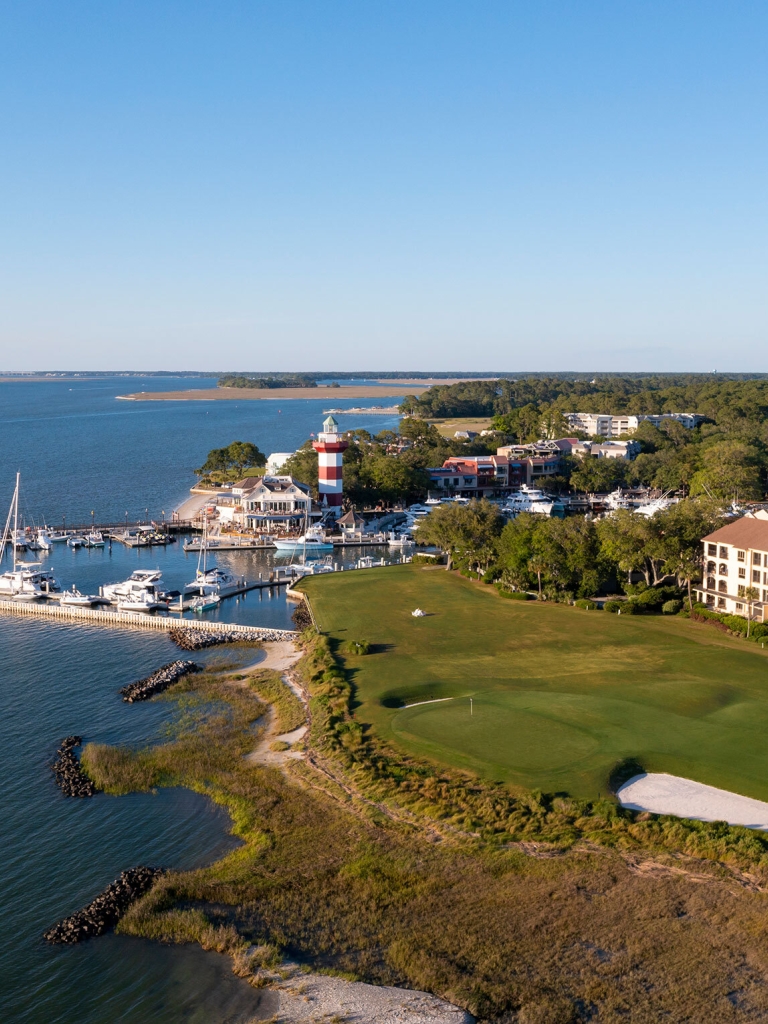 Aerial image of the Harbour Town golf links  