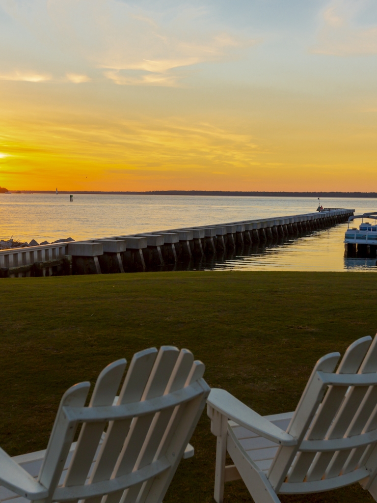 Harbour town marina at sunset  