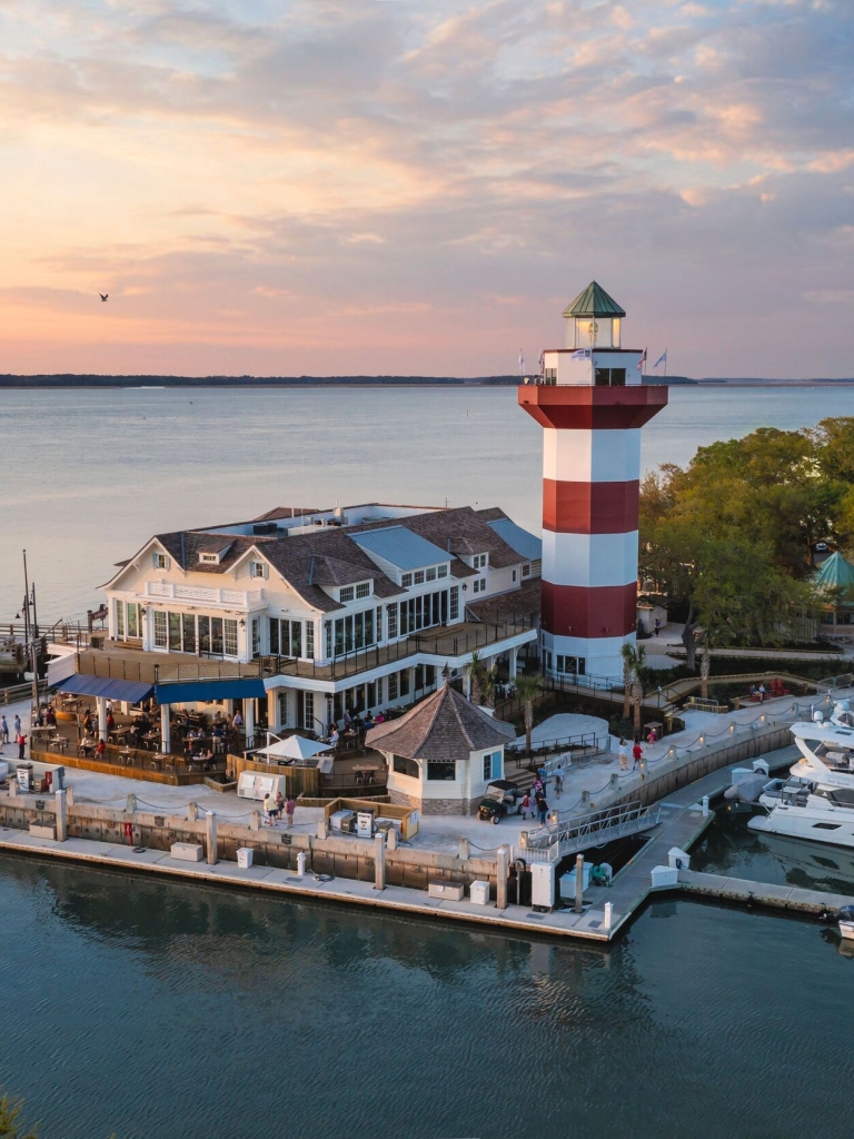 Drone photo of the exterior of the restaurant 