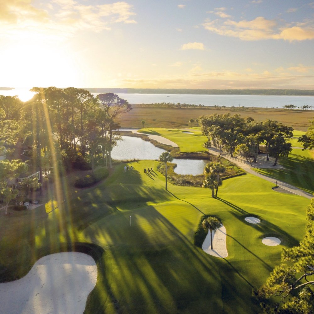 Ariel photograph of Harbour town golf links